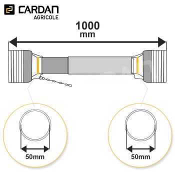 Le modèle de Protecteur de cardan complet Magdalena Lg 1000 mm - 23,8x61,3 tube Citron - PR2010S-W0251-MAGDALENA