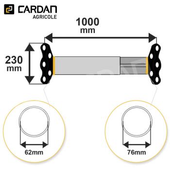 Le modèle de Protecteur de cardan grand angle Power Drive complet Walterscheid 86.222.1000 - PRH862221000-WALTERSCHEID