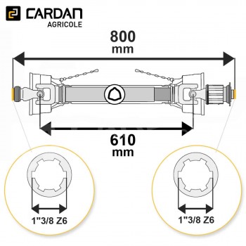Le modèle de Transmission cardan agricole 21 Cv 0,8 mt Magdalena avec limiteur à cames - TO308/LC033-MAGDALENA