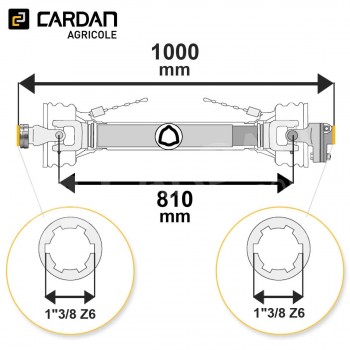 Le modèle de Transmission cardan agricole 21 Cv 1 mt Magdalena avec limiteur à boulon - TO310/LB03-MAGDALENA