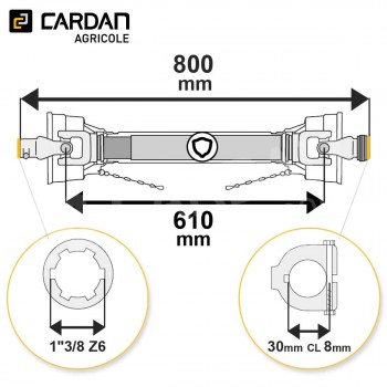 Le modèle de Transmission cardan agricole 35 Cv 0,8 mt Benzi - TO508/MALB53008T-BENZI