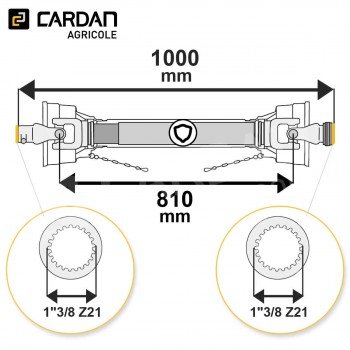 Le modèle de Transmission cardan agricole 35 Cv 1 mt Benzi - TO510/8-BENZI