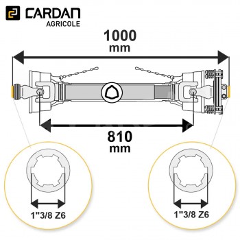 Le modèle de Transmission cardan agricole 35 Cv 1 mt Benzi avec embrayage - TO510/LF05/2140-BENZI
