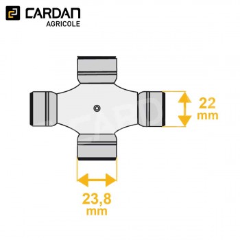 Le modèle de Croisillon de cardan agricole Walterscheid 20.06.00 - 23,8x61,3 - 22x76/80 - C28-WALTERSCHEID