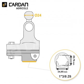 Le modèle de Limiteur à boulon de rupture homocinétique Walterscheid KB61/20 57.225.18 / 1191573 - HLB29-WALTERSCHEID