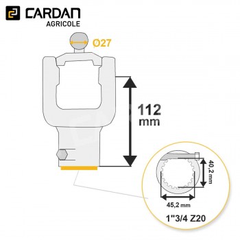 Le modèle de Machoire grand angle Walterscheid 35.18.832 (1195037) - HMA3010BC-WALTERSCHEID