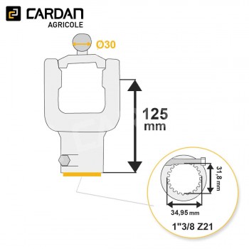 Le modèle de Machoire grand angle Walterscheid 36.10.332M (1134655) - HMA318BC/PD-WALTERSCHEID