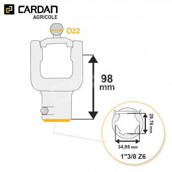 Le modèle de Machoire grand angle Walterscheid 20.10.812 (1366867) - HMAB28S-WALTERSCHEID