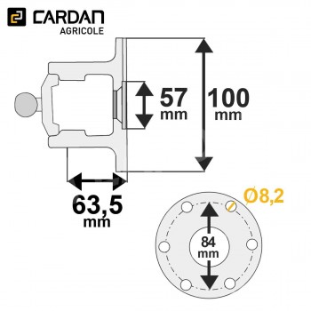Le modèle de Machoire plateau Walterscheid 20.24.812 / 1366882 - HMP28100F6-WALTERSCHEID