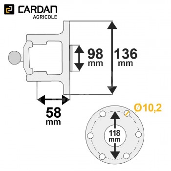 Le modèle de Machoire plateau Walterscheid 21.32.816 / 1366858 - HMP29136M6-WALTERSCHEID