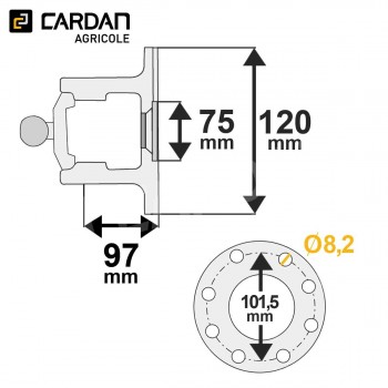 Le modèle de Machoire plateau Walterscheid 35.27.10 / 1363937 - HMP30120F8-WALTERSCHEID