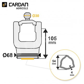 Le modèle de Machoire de grand angle Magdalena - 36x89 - 32x106/110 - Tube Triangulaire 54x4 - HMTTE31-MAGDALENA