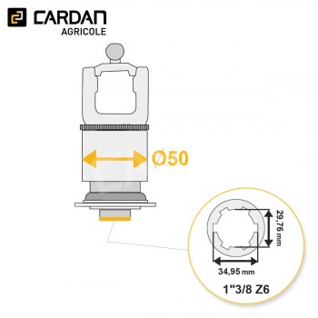 Le modèle de Roue libre homocinétique Walterscheid F5/1R 56.179.40 / 1163745 - HRL28VB-WALTERSCHEID