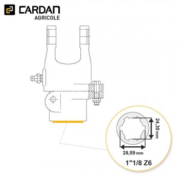 Le modèle de Limiteur à boulon de rupture Walterscheid K61/1 57.114.12 / 1378999 - LB036/2-WALTERSCHEID