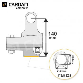 Le modèle de Limiteur à boulon de rupture Magdalena 36x89 - 1-3/8 Z21 - 3600Nm - LB208-MAGDALENA