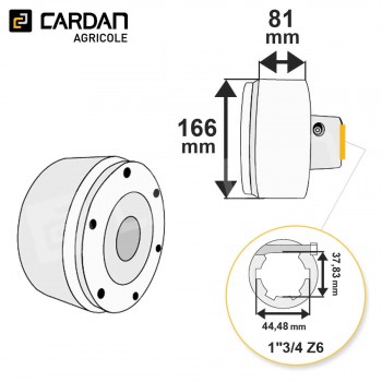 Le modèle de Limiteur auto débrayable à cames Magdalena 1-3/4 Z6 - 1650 Nm - LDC134-6/1650-MAGDALENA