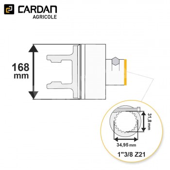 Le modèle de Limiteur auto débrayable Walterscheid 59.115.42 (1135559) - LDC19-138-21/D/1650-WALTERSCHEI