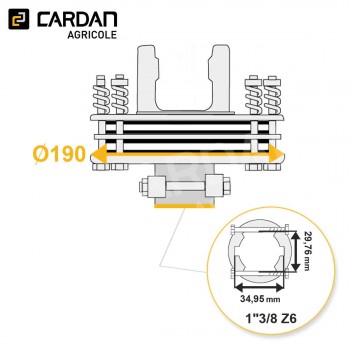 Le modèle de Limiteur à frictions Walterscheid K90/4 56.100.09 / 1333268 - LF020/4190P-WALTERSCHEID