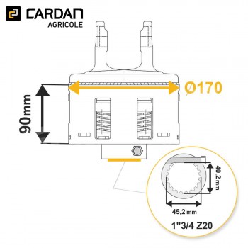 Le modèle de Limiteur à frictions Walterscheid K96/4 56.145.51 / 1126587 - LF02010/4170BC-WALTERSCHEID