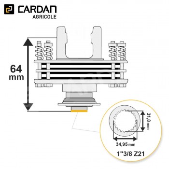 Le modèle de Limiteur à frictions Walterscheid K92/4 56.287.16 / 1115164 - LF058/4150VB-WALTERSCHEID