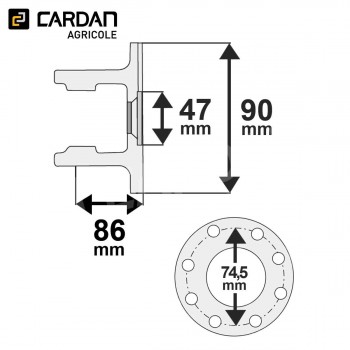 Le modèle de Machoire plateau Walterscheid 35.27.108 / 1161462 - MP1990F8-WALTERSCHEID