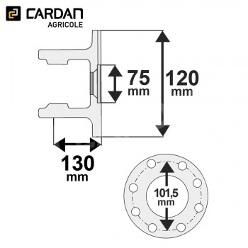 Le modèle de Machoire plateau Walterscheid 26.15.101 / 1332445 - MP21120F8-WALTERSCHEID