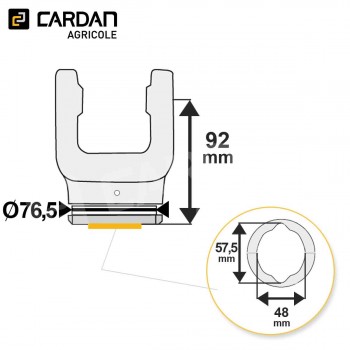 Le modèle de Machoire tube Walterscheid 21.14.20 / 1119560 - MTCE50/PD-WALTERSCHEID