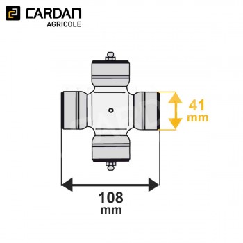 Le modèle de Croisillon de cardan agricole Bondioli 41209R10 - 41x108 - C25-BONDIOLI