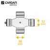 Croisillon de cardan agricole C31G-BENZI - 36x89 - 32x106/110