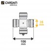 Croisillon de cardan agricole Bondioli 412080004 - 35x106