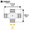 Croisillon de cardan agricole Comer 180.018.158 - 35x106,3 - 35x113,8