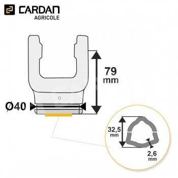 Le modèle de Machoire tube Benzi 22x54 - Triangle extérieur 32,5x2,6 - MTTE02-BENZI
