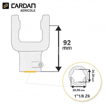 Le modèle de Machoire d'extrémité Benzi 22x54,8 - 1-1/8 Z6 Poussoir - MA026-BENZI