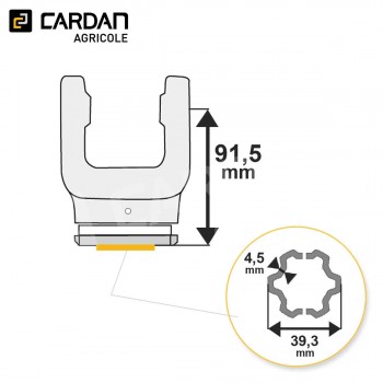 Le modèle de Machoire tube Comer 27x74,5 - Multilobes intérieur 39,3x4,5 - MTMI05-COMER