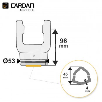 Le modèle de Machoire tube Benzi 30,2x80 - Triangle intérieur 45x4 - MTTI06-BENZI