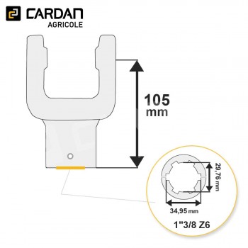 Le modèle de Machoire d'extrémité Benzi 30,2x92 - 1-3/8 Z6 mm - MAL07-BENZI