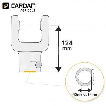 Le modèle de Machoire d'extrémité Comer 30,2x92 - 45 Boulon tangeant Cl 14 mm - MALB74514T-COMER