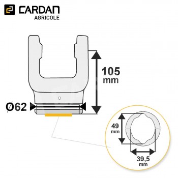 Le modèle de Machoire tube Benzi 30,2x92 - Citron intérieur 39,5x49 - MTCI07-BENZI