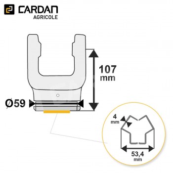 Le modèle de Machoire tube Eurocardan 30,2x92 - York intérieur 53,4x4 - MTYI07-EUROCARDAN