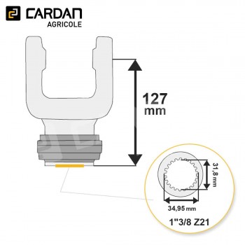Le modèle de Machoire d'extrémité Magdalena 32x76 - 1-3/8 Z21 A billes - MA198VB-MAGDALENA