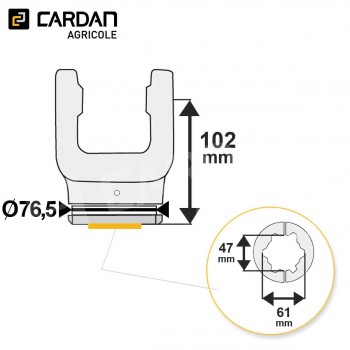 Le modèle de Machoire tube Walterscheid 35.14.21 / 1119564 - MTEE19/PD-WALTERSCHEID