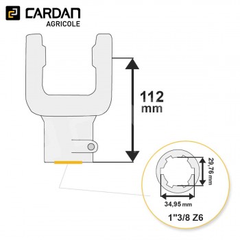 Le modèle de Machoire d'extrémité Benzi 34x90 - 1-3/8 Z6 Poussoir - MA09-BENZI