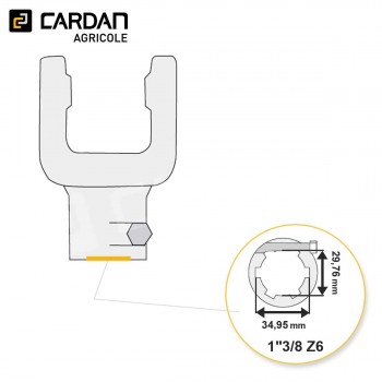 Le modèle de Machoire d'extrémité Bondioli série SFT H8 5090L0360 - 1-3/8 Z6 - MA/H8/BC-BONDIOLI