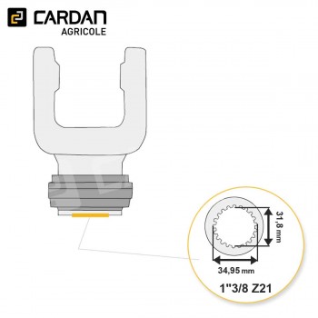 Le modèle de Machoire d'extrémité Bondioli série SFT H8 5720L3761 - 1-3/8 Z21 - MA/H88/VBAUTO-BONDIOLI