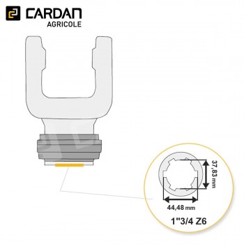 Le modèle de Machoire d'extrémité Bondioli série SFT H8 5720L0461 - 1-3/4 Z6 - MA/H89/VBAUTO-BONDIOLI