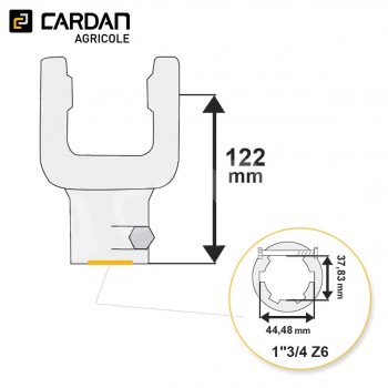 Le modèle de Machoire d'extrémité Benzi 35x94 - 1-3/4 Z6 Boulon sécant - MAB249S-BENZI