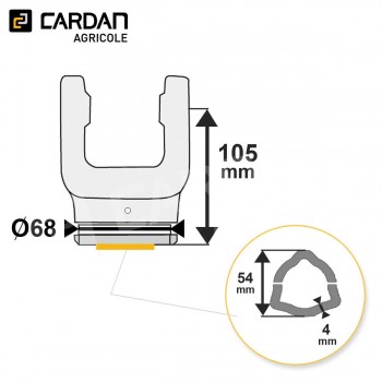 Le modèle de Machoire tube Benzi 35x94 - Triangle extérieur 54x4 - MTTE24-BENZI