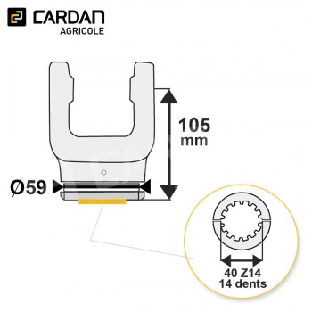Le modèle de Machoire tube Benzi 35x94 - Cuna intérieur 40 Z14 - MTCUI24-BENZI