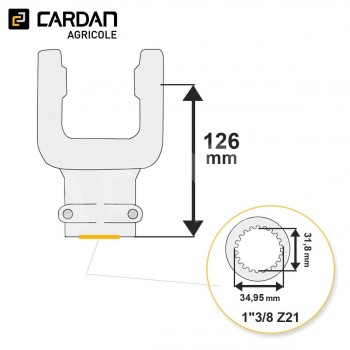Le modèle de Machoire d'extrémité Benzi 35x106,5 - 1-3/8 Z21 Poussoirs - MA108-BENZI