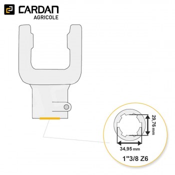 Le modèle de Machoire d'extrémité Bondioli série SFT S9 5070M0355 - 1-3/8 Z6 - MA/S9-BONDIOLI